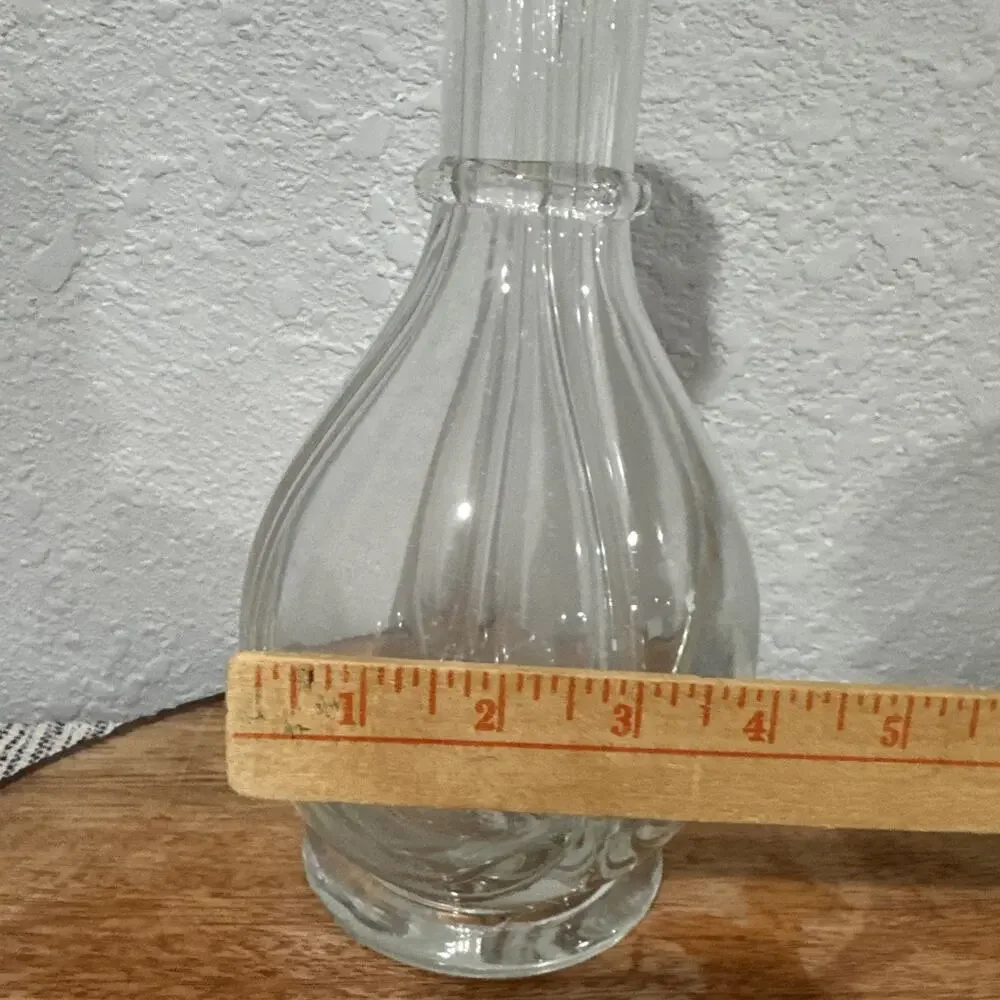 VTG French Glass Decanter Multi-Chamber 4 Compartment Bottle Vase Clear Glass